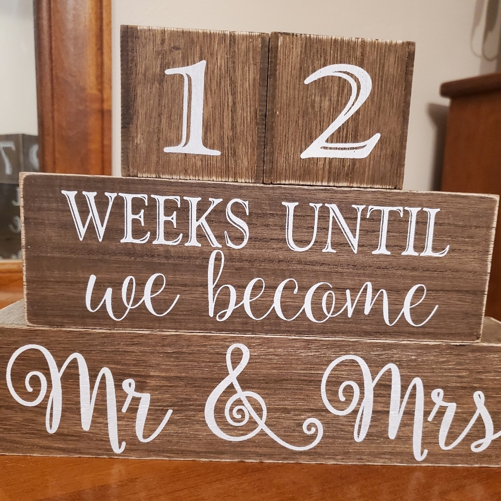 Reversible Wedding Countdown Blocks - Picture 2 of 2